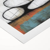 Abstract Stone Stack Living Room Wall Art – Beige & Red Canvas