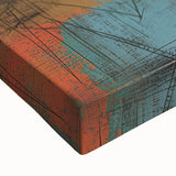 Abstract Stone Stack Living Room Wall Art – Beige & Red Canvas