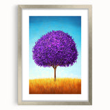 Framed Office Art – Vibrant Purple Tree Modern Office Wall Decor