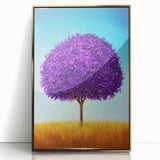 Framed Office Art – Vibrant Purple Tree Modern Office Wall Decor
