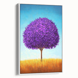 Framed Office Art – Vibrant Purple Tree Modern Office Wall Decor
