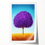 Framed Office Art – Vibrant Purple Tree Modern Office Wall Decor