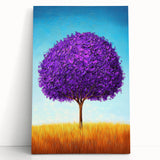 Framed Office Art – Vibrant Purple Tree Modern Office Wall Decor