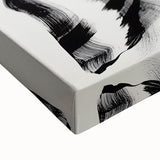 Close-up of a vibrant abstract figurative stretched canvas artwork, showcasing bold colors and dynamic shapes that enhance modern interior decor aesthetics. The textured surface adds depth, making it an eye-catching piece for art enthusiasts and collectors.