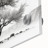 Close-up of abstract floral wall art design on acrylic glass, featuring vibrant colors and intricate details, perfect for modern home decor.