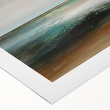 Abstract landscape wall art on rolled canvas showcasing vibrant colors and fluid shapes, ideal for modern home decor. Packaged in a protective cardboard tube for safe delivery.