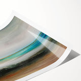 Abstract landscape wall art print showcasing vibrant colors and fluid shapes, rolled for shipping in a protective tube, perfect for modern home decor.