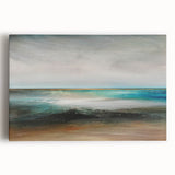 Abstract landscape wall art on stretched canvas showcasing vibrant colors and fluid shapes, perfect for modern home decor. Ideal for adding a contemporary touch to any room.