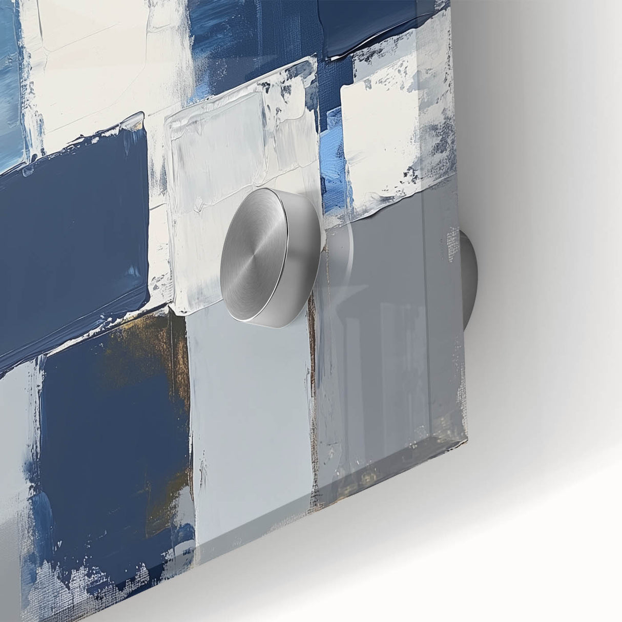 Abstract Art Prints – Block Composition in Blue and Neutrals