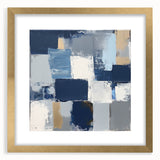 Abstract Art Prints – Block Composition in Blue and Neutrals