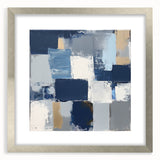 Abstract Art Prints – Block Composition in Blue and Neutrals