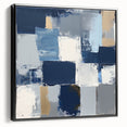 Abstract Art Prints – Block Composition in Blue and Neutrals