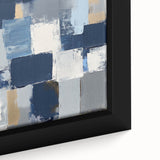 Abstract Art Prints – Block Composition in Blue and Neutrals