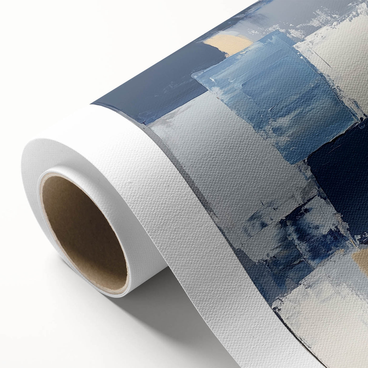 Abstract Art Prints – Block Composition in Blue and Neutrals