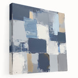 Abstract Art Prints – Block Composition in Blue and Neutrals
