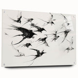 Acrylic glass side view of a modern animal design art piece, showcasing vibrant colors and intricate details, ideal for contemporary home decor. The artwork is mounted with pins for easy display and features a sleek finish that enhances its visual appeal.
