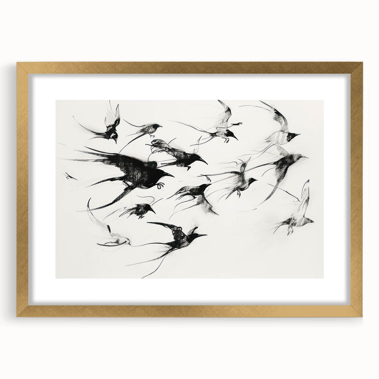 Gold-framed wall art featuring a vibrant animal design, elegantly matted for a sophisticated look, perfect for enhancing home decor with a touch of wildlife charm.