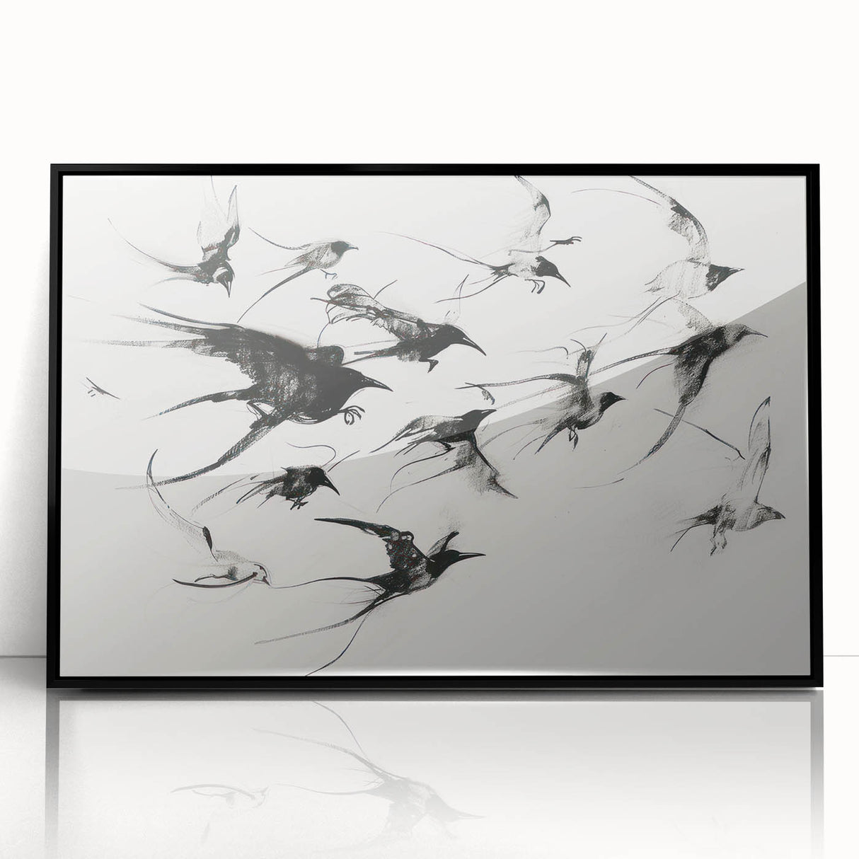Framed acrylic wall art showcasing a vibrant animal design with a sleek black border, perfect for adding a contemporary touch to any living space.