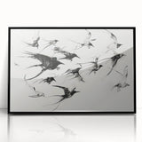 Framed acrylic wall art showcasing a vibrant animal design with a sleek black border, perfect for adding a contemporary touch to any living space.