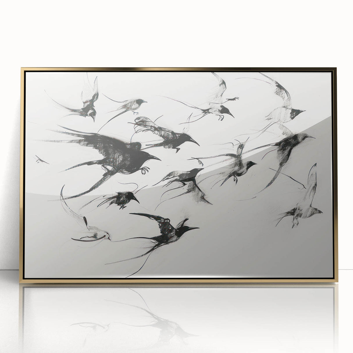 Framed acrylic wall art featuring a whimsical animal design in gold tones, showcasing intricate details and vibrant colors, perfect for modern decor.