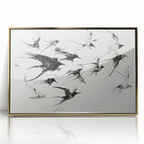 Framed acrylic wall art featuring a whimsical animal design in gold tones, showcasing intricate details and vibrant colors, perfect for modern decor.