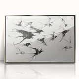 Framed acrylic wall art featuring a vibrant animal design, showcasing intricate details and a sleek silver frame, perfect for modern home decor.