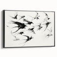 Framed black canvas featuring an artistic depiction of various animals in a vibrant, colorful design, ideal for enhancing home decor with a modern touch.