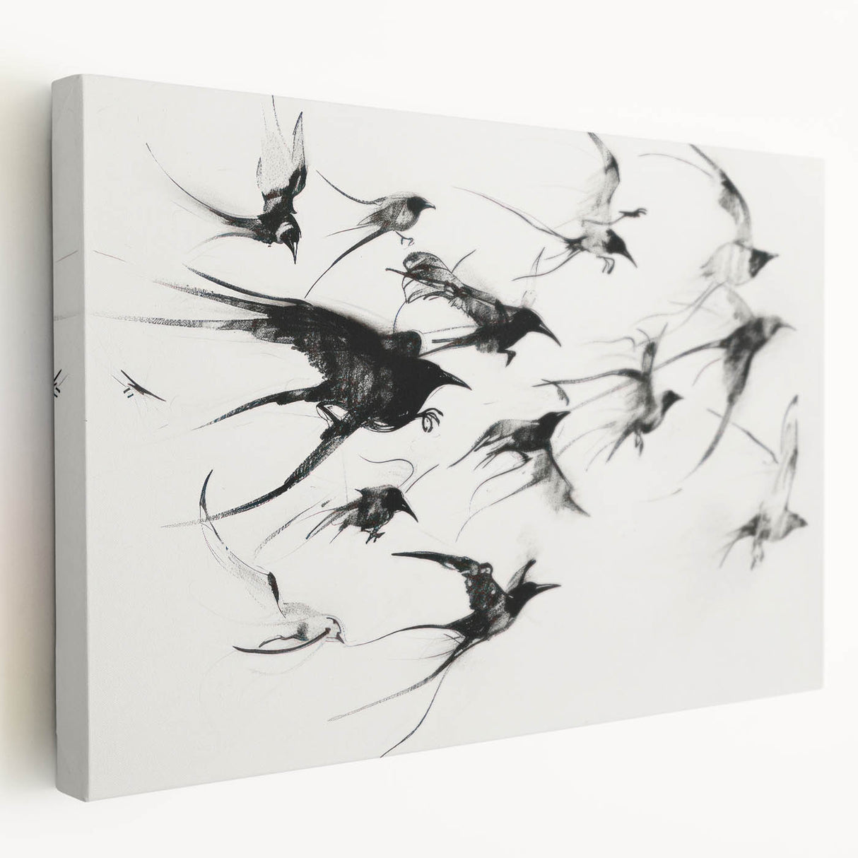Stretched canvas showcasing a vibrant animal-themed design, featuring intricate details and rich colors, ideal for enhancing home decor. The side view highlights the canvas's depth and texture, making it a perfect addition to any animal lover's collection.