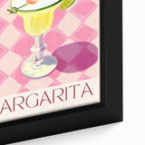 Extra large black wall art featuring colorful, textured food and drink motifs on a framed canvas.