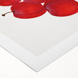 Art deco poster of assorted fruits in bold colors on rolled canvas, suitable for dining room or bathroom wall art.