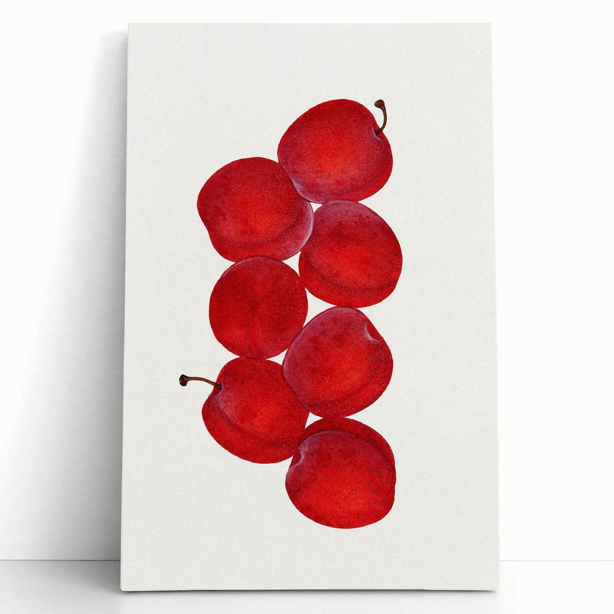 Black and white large art canvas featuring an assortment of fruits, ideal for kitchen wall art.