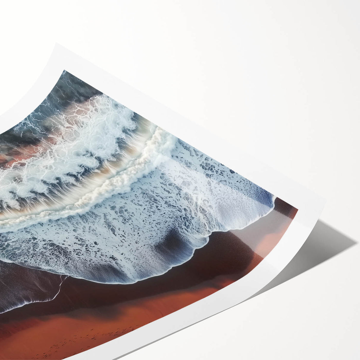 Serene landscape beach scene rolled print showcasing soft pastel colors and gentle waves, elegantly packaged in a durable cardboard tube for safe delivery. Perfect for coastal home decor enthusiasts.