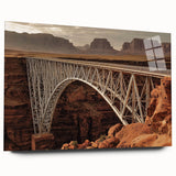 Acrylic glass landscape bridge design viewed from the side, showcasing intricate details and a modern aesthetic, perfect for contemporary interior decor.