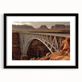 Landscape bridge frame in black with a mat, showcasing a modern design. The frame highlights a scenic view, perfect for enhancing home decor or gallery displays.