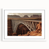 Landscape bridge frame with a white mat showcasing a breathtaking view, perfect for enhancing home decor. Ideal for displaying cherished photography or artwork.