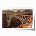 Rolled print of a vibrant landscape bridge design showcasing intricate details and rich colors, carefully packaged in a protective cardboard tube for safe shipping.