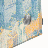 Serene Lakeside Promenade - Modern Wall Art with Pointillist Style