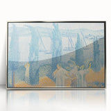 Serene Lakeside Promenade - Modern Wall Art with Pointillist Style