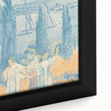 Serene Lakeside Promenade - Modern Wall Art with Pointillist Style