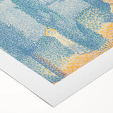 Serene Lakeside Promenade - Modern Wall Art with Pointillist Style