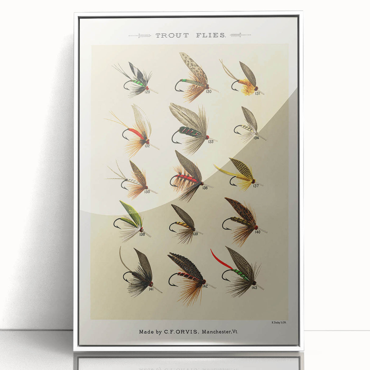 Trout Flies Illustration Print - Mary Orvis Marbury Realism Fly Fishing Art