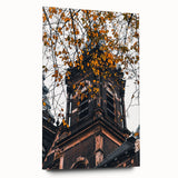 Large abstract wall art featuring swirling autumnal hues on acrylic glass, ideal for bedroom or dining room decor.