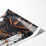 Extra large wall art featuring line art flowers in muted autumn tones on a rolled print, suited for large living room decor.