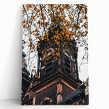 Large black and white abstract art on stretched canvas depicting swirling patterns.