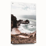 Large abstract wall art on acrylic glass depicting vibrant summer season colors, ideal for bedroom or dining room decor.