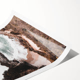 Extra large rolled print featuring line art flowers in black on white, ideal for large living room wall art.