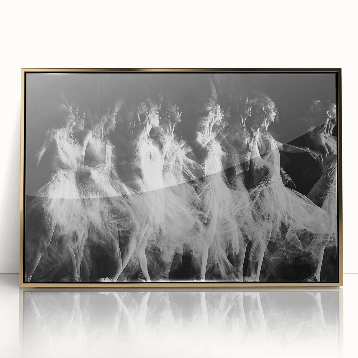 Echo of Motion – Emotive Ballerina in Dynamic Abstract Wall Art