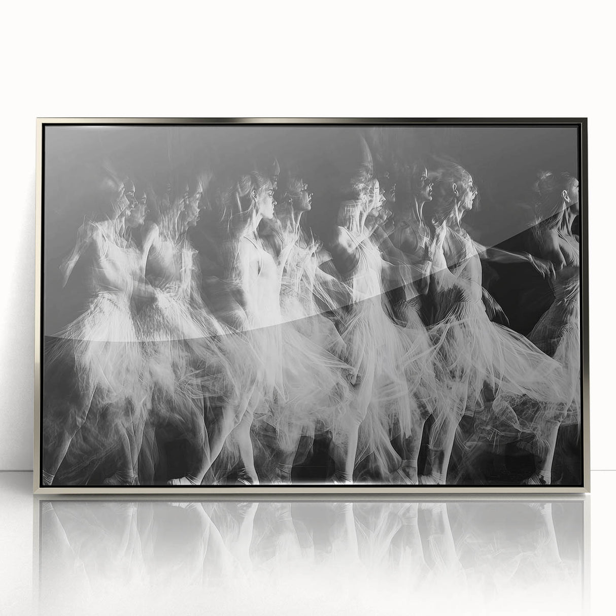 Echo of Motion – Emotive Ballerina in Dynamic Abstract Wall Art