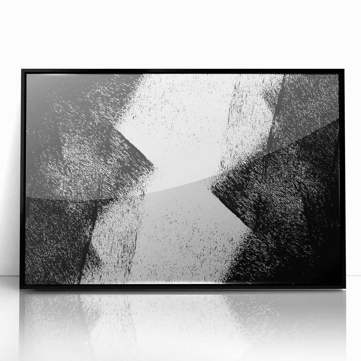 Modern Bedroom Wall Decor – Abstract Black & White Geometric Art