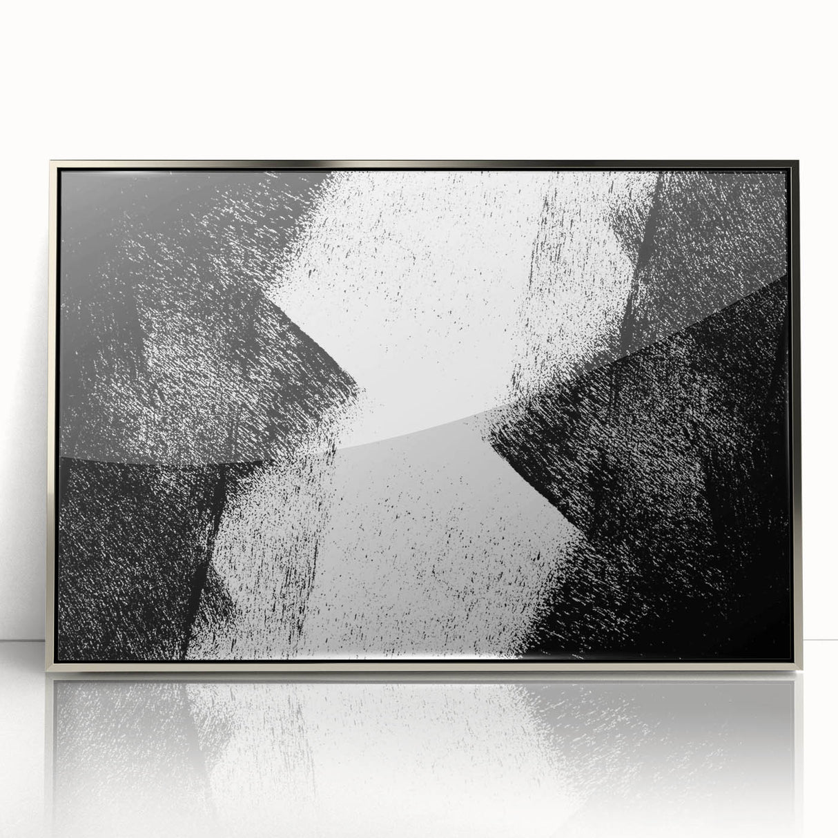 Modern Bedroom Wall Decor – Abstract Black & White Geometric Art